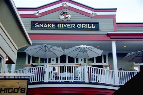 Snake river grill - THE IDEAL PLACE TO GET A BITE ON THE SNAKE RIVER. View Menu View Menu. A local favorite for gourmet burgers and brews. Family owned and operated since 1994. Hours. Monday - Saturday: 11:00 am - 9:00 pm. Learn More Learn More. Connect. Have a question about the menu or amenities?